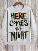 Men's Here Comes The Night Art Print Cotton Casual Sweatshirt