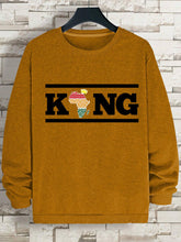 Men's African Map King Graphic Print Cotton Casual Sweatshirt