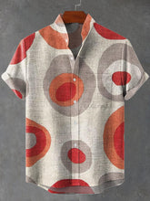Abstract Carpet Art Print Cotton Linen Casual Shirt