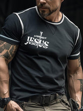 Men's Retro Faith Color Contrast Stitch Print T-Shirt