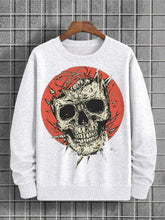 Men's Halloween Skull Graphic Print Cotton Casual Sweatshirt