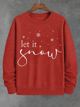 Men's Let It Snow Snowflake Print Cotton Casual Sweatshirt