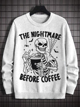 Men's The Nightmare Before Coffee Art Print Cotton Casual Sweatshirt