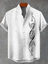 Musical DNA Art Print Casual Cotton Linen Shirt