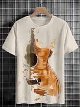 Men's Guitar Shattering Art Print Cotton Casual T-Shirt