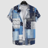 Paisley Patchwork Print Button Up Shirt