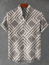 Wallpaper Art Print Cotton Linen Casual Shirt