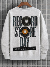 Men's Record Store Day Print Cotton Casual Sweatshirt