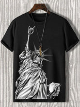 Men's Liberty Or Death Graphic Print Cotton Casual T-Shirt
