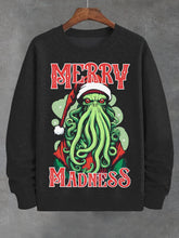 Men's Merry Madness Cthulhu Santa Art Print Cotton Casual Sweatshirt