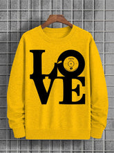 Men's Love Vinyl Record Music Art Print Cotton Long Sleeve Casual T-Shirt