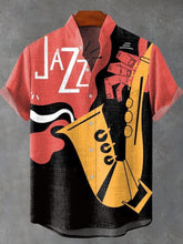 Jazz Band Music Art Cotton Linen Casual Shirt
