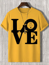 Men's Love Vinyl Record Music Art Print Cotton Casual T-Shirt