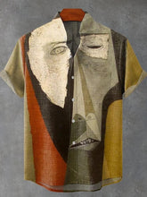 Abstract Painting Art Print Cotton Linen Casual Shirt