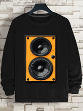 Men's Retro Nostalgia Sound Graphic Print Cotton Casual Sweatshirt
