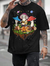 Men's Hippie Magic Mushroom Print Short Sleeve T-Shirt