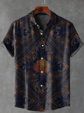 Vintage Floral Print Cotton Linen Cotton Linen Casual Shirt