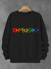 Men's Rainbow Colorful Sound Wave Graphic Print Cotton Casual Sweatshirt