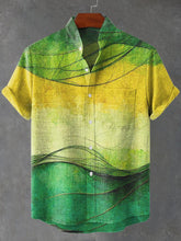 Abstract Art Print Cotton Linen Casual Shirt