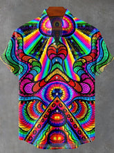 Colorful Dreamy and Funny Patterns Vintage Print Cotton Linen Casual Shirt