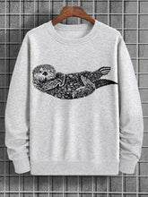 Men's Otter Sketching Art Print Casual Sweatshirt