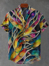 Abstrakte Verflechtung Art Print Cotton Linen Casual Shirt