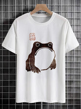 Men's Japanese Frog Graphic Print Cotton Casual T-Shirt