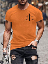 Men's Cotton Faith Printed Casual Short Sleeve T-Shirt