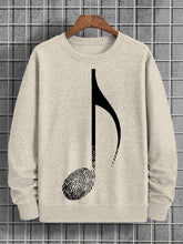 Men's Music Note Fingerprint Art Print Cotton Casual Sweatshirt