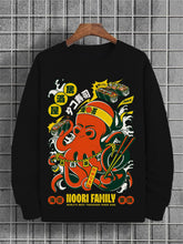 Men's Japanese Nori Family Sushi Octopus Print Cotton Casual Sweatshirt