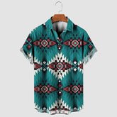 Vintage Western Cowboy Print Hawaiian Shirt