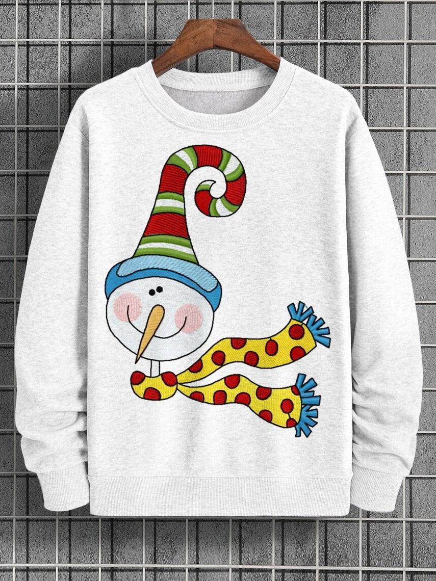 Men's Winter Snowman Print Casual Sweatshirt