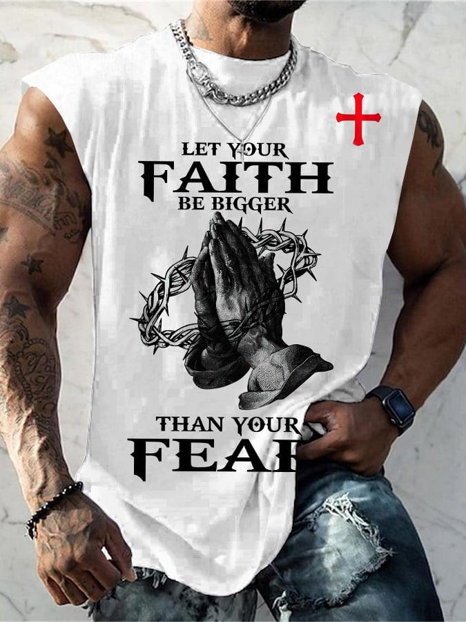 Men's Faith Cross Printed Casual Tank Top